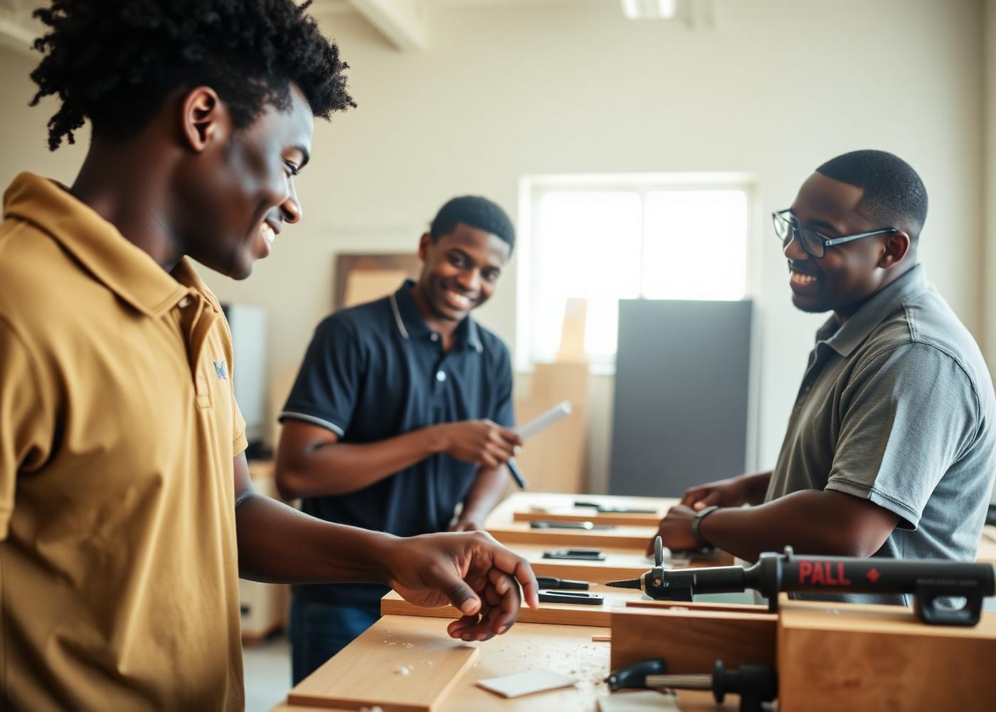 Young adults in a paid workforce development program